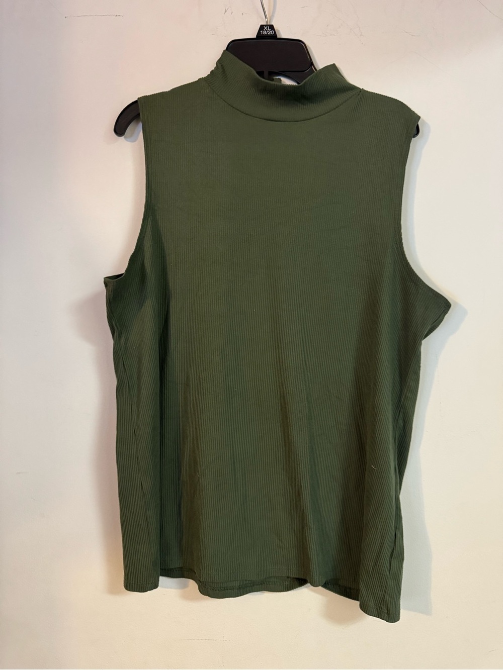 No Boundaries Olive Mock Neck Ribbed Sleeveless Tank